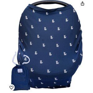Alpy Baby Car Seat and Nursing Cover Up Navy With Llamas